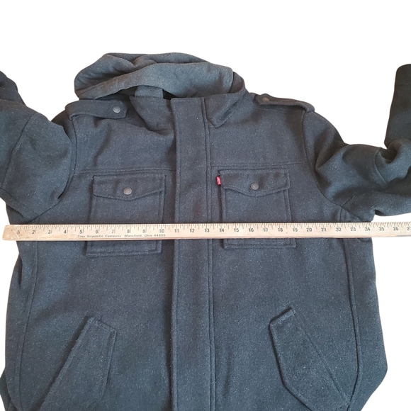 Levi's Men's Charcoal Hooded Jacket. Wool Blend. LG - Picture 10 of 12